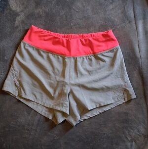 Danskin Now Athletic Shorts with Gray and Pink Accents